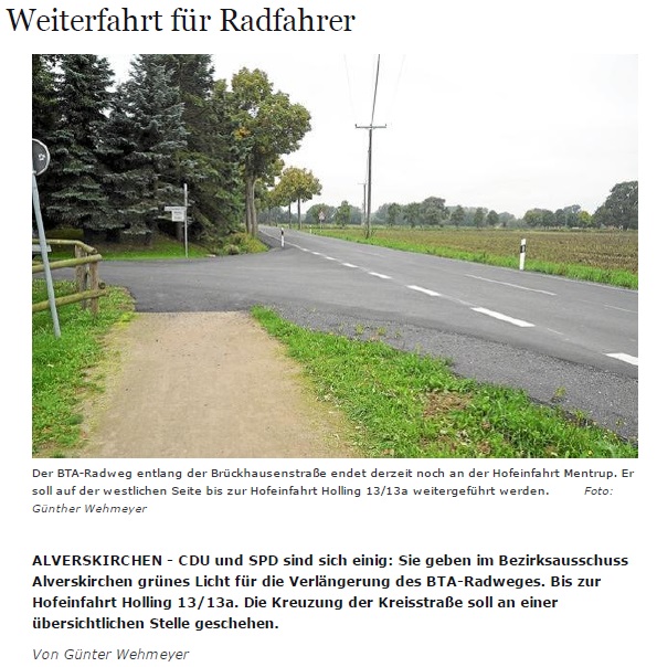 BTA Radweg   25.09.2013