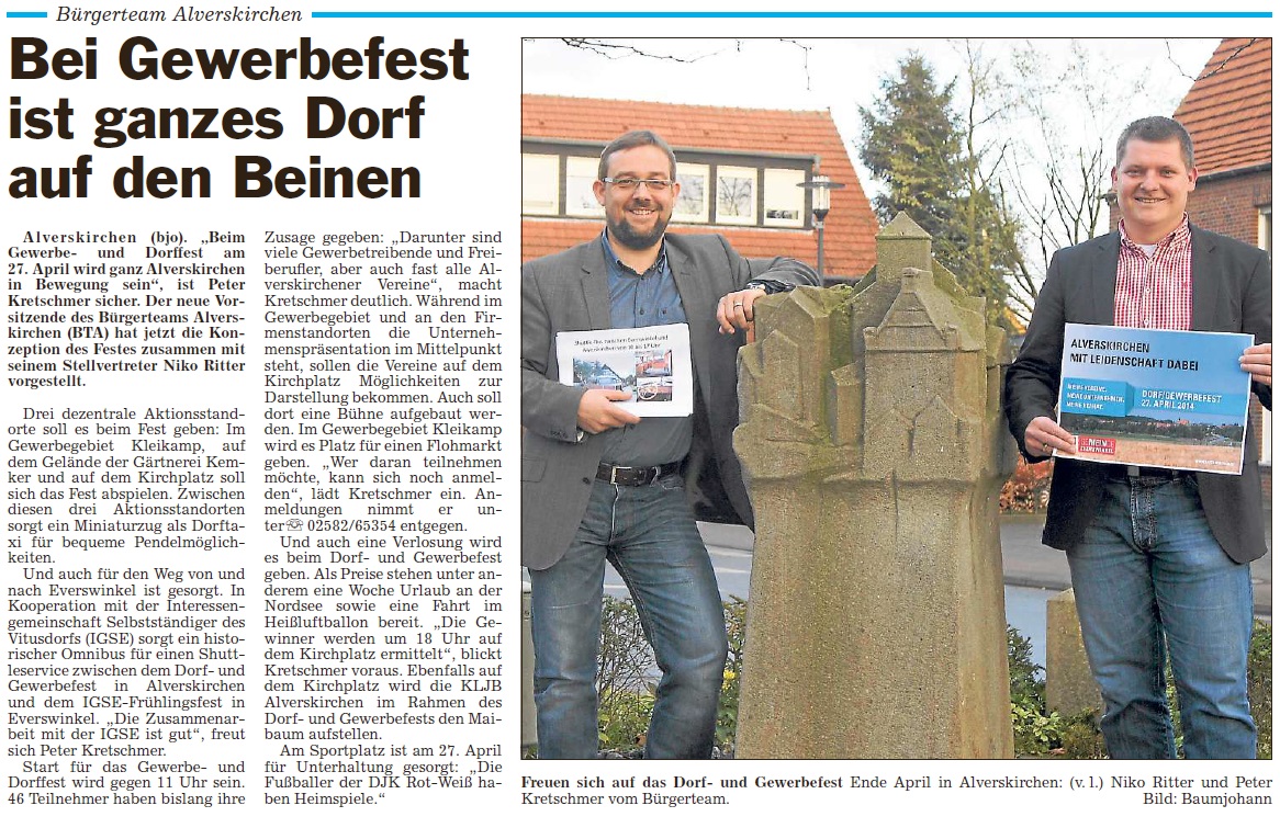 Vorbereitung Gewerbefest   26.03.2014