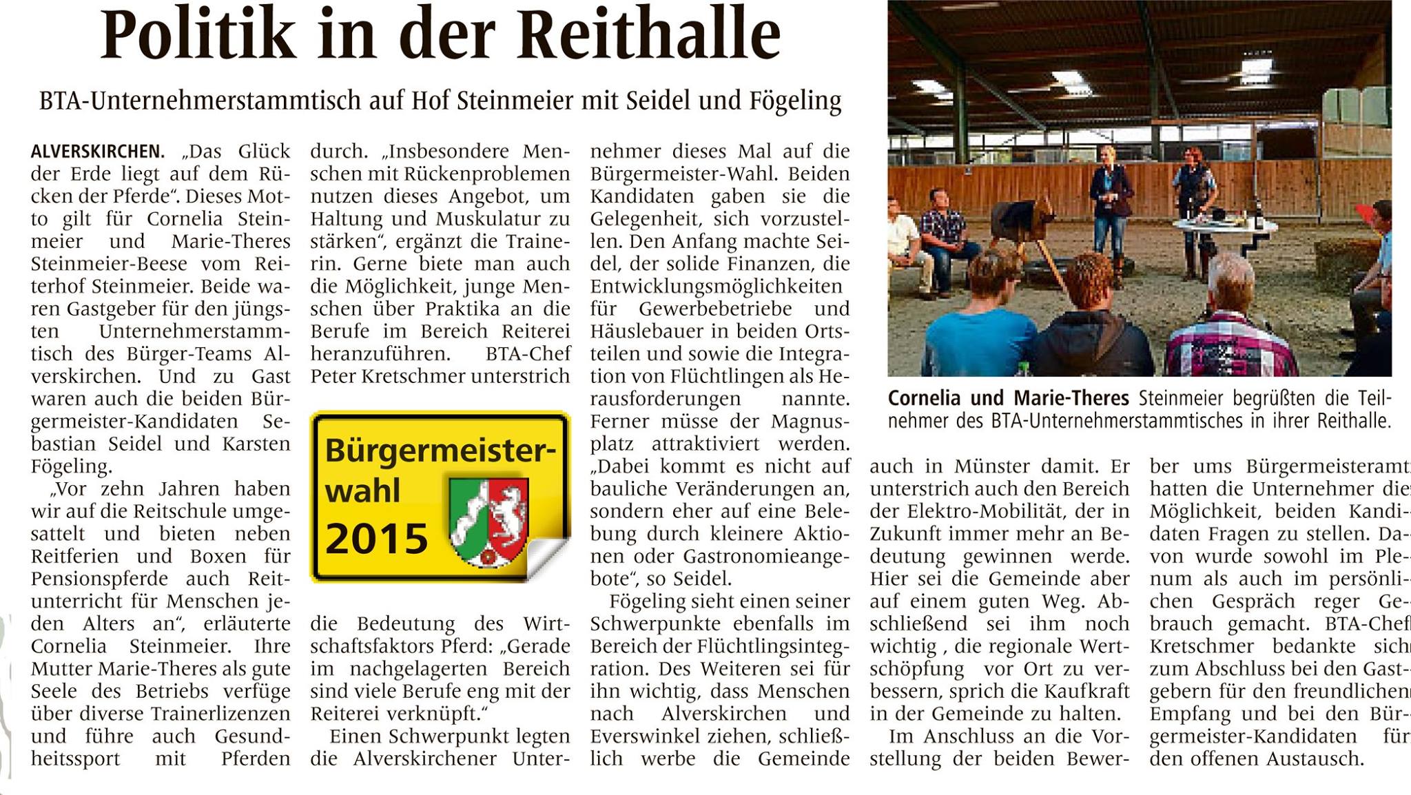 26.08.2015   BTA Unternehmerstammtisch