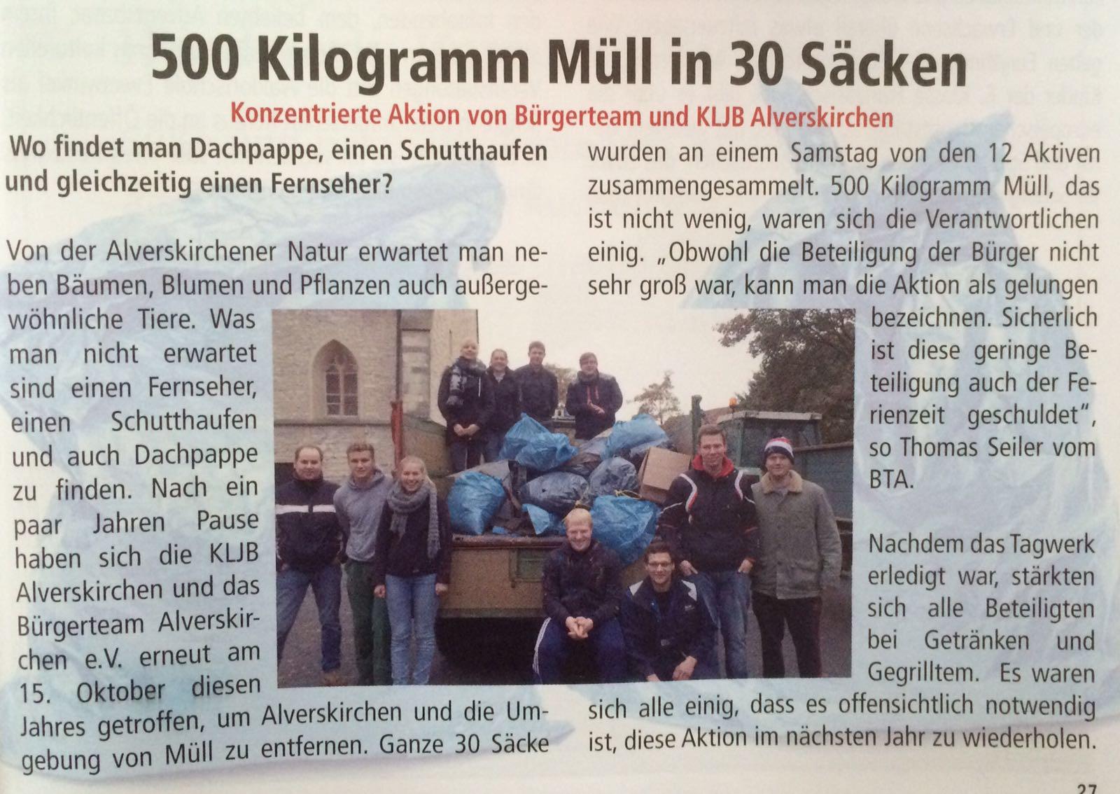 22.10.   Everswinkel Alverskirchen Lokal   Müllsammelaktion