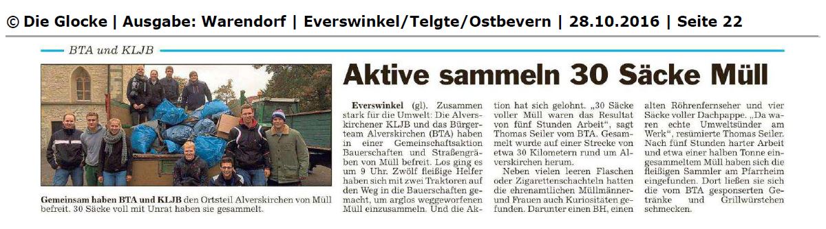 28.10 Glocke   Müllsammelaktion