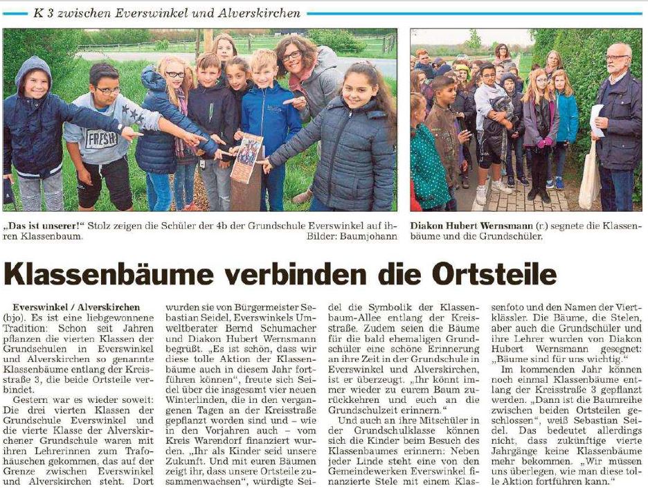 Klassenbaumaktion   Die Glocke v. 27.04.2017