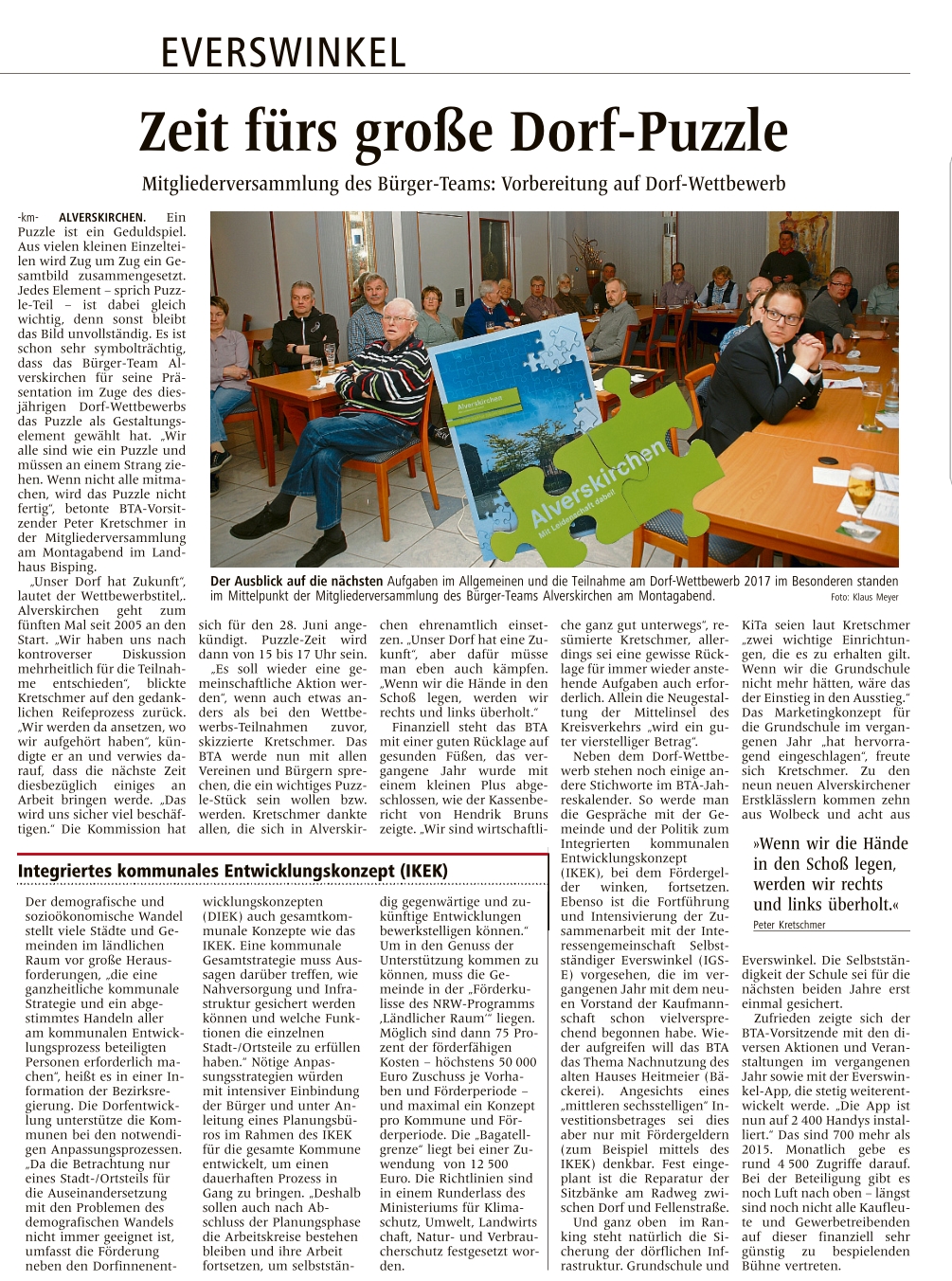 Zeit fürs große Dorf Puzzle   WN v. 29.03.2017
