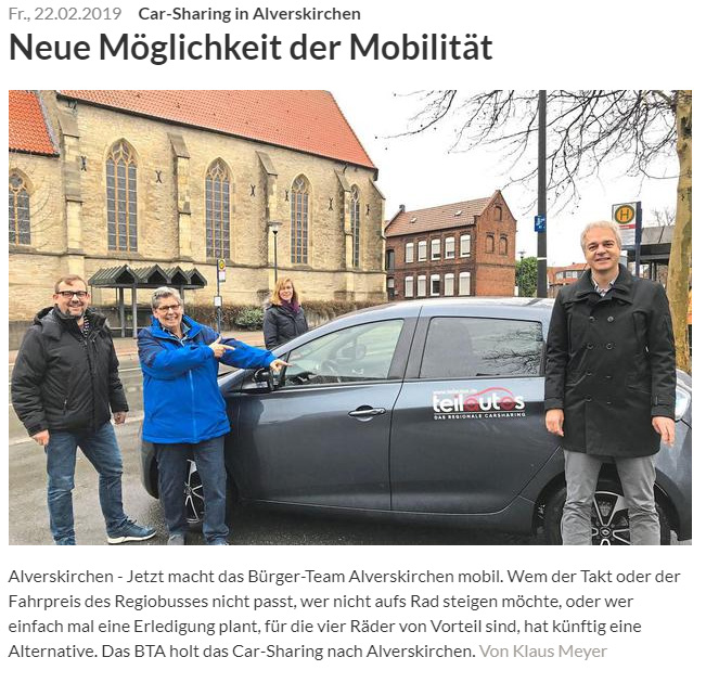 Car Sharing   Alverskirchen