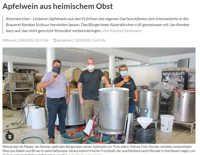 Apfelwein aus heimischen Obst 12.08 